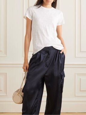 NEW ATM Anthony Thomas Melillo Slub Cotton Schoolboy Crew Short Sleeve Tee White